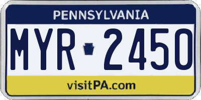PA license plate MYR2450