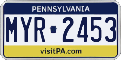PA license plate MYR2453