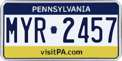 PA license plate MYR2457
