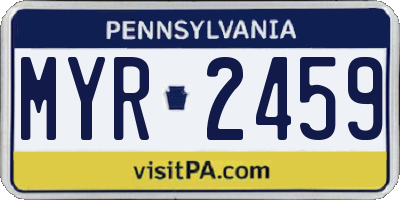 PA license plate MYR2459