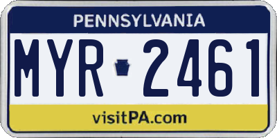 PA license plate MYR2461