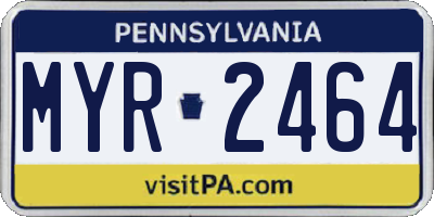 PA license plate MYR2464