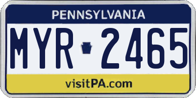 PA license plate MYR2465