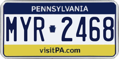 PA license plate MYR2468