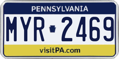 PA license plate MYR2469