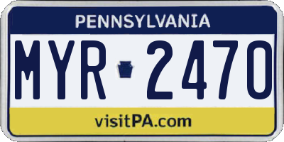 PA license plate MYR2470