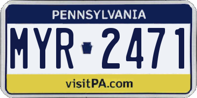 PA license plate MYR2471