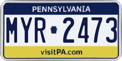 PA license plate MYR2473