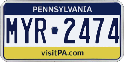 PA license plate MYR2474