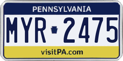 PA license plate MYR2475