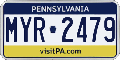 PA license plate MYR2479