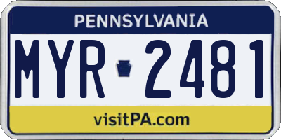 PA license plate MYR2481