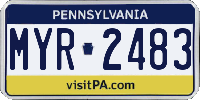 PA license plate MYR2483
