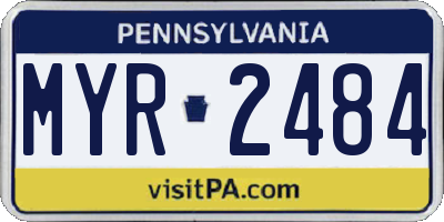 PA license plate MYR2484