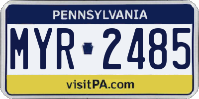 PA license plate MYR2485