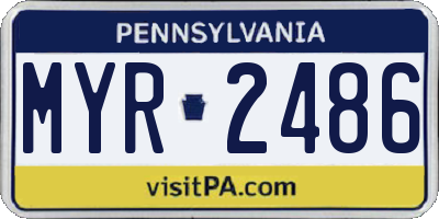 PA license plate MYR2486