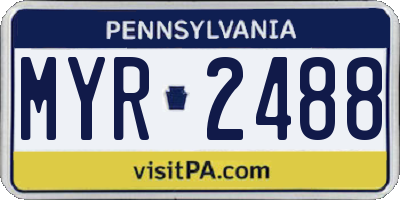 PA license plate MYR2488
