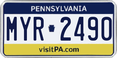 PA license plate MYR2490