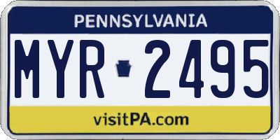PA license plate MYR2495