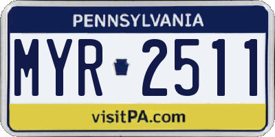 PA license plate MYR2511