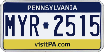 PA license plate MYR2515