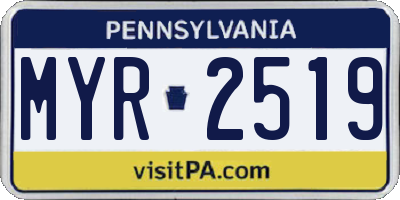 PA license plate MYR2519