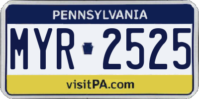 PA license plate MYR2525