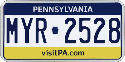 PA license plate MYR2528