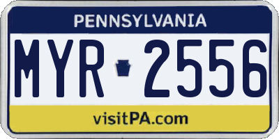 PA license plate MYR2556