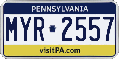 PA license plate MYR2557