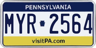 PA license plate MYR2564