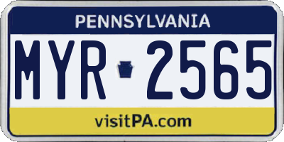 PA license plate MYR2565