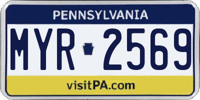 PA license plate MYR2569