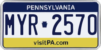 PA license plate MYR2570