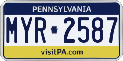 PA license plate MYR2587