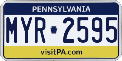 PA license plate MYR2595