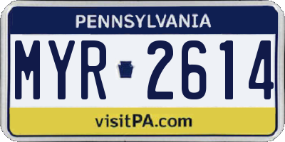 PA license plate MYR2614