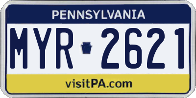 PA license plate MYR2621