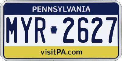 PA license plate MYR2627