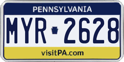 PA license plate MYR2628