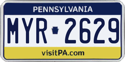 PA license plate MYR2629