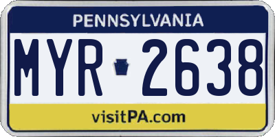 PA license plate MYR2638
