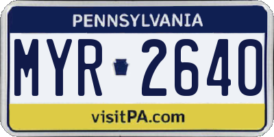 PA license plate MYR2640
