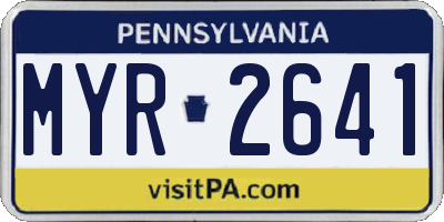 PA license plate MYR2641