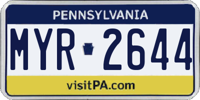 PA license plate MYR2644
