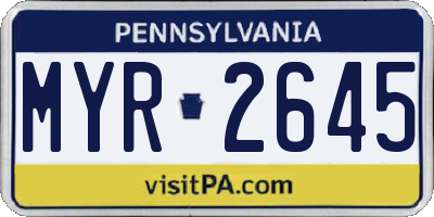 PA license plate MYR2645