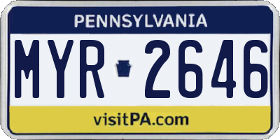 PA license plate MYR2646