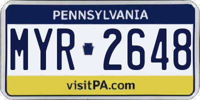 PA license plate MYR2648