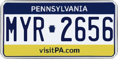 PA license plate MYR2656