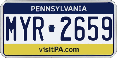 PA license plate MYR2659